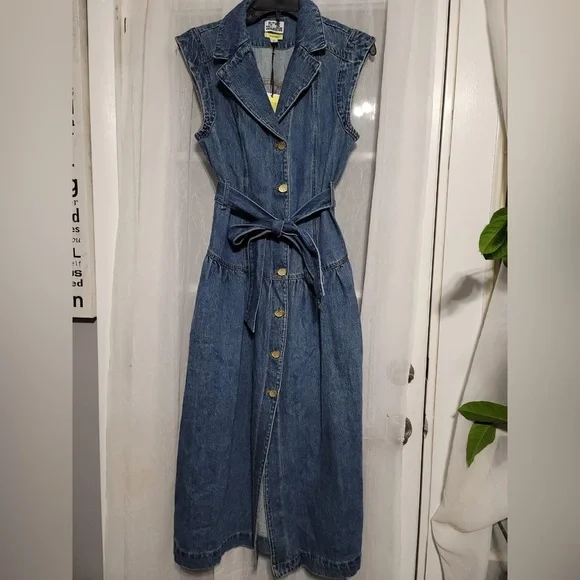 Sleeveless Denim Button-Front Midi Dress - Future Collective with Jenee Naylor - Picture 6 of 6